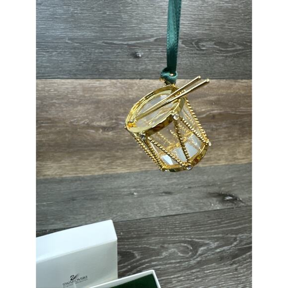 Swarovski Crystal Drum Christmas Ornament 2001 IN BOX 235894 - Picture 5 of 12